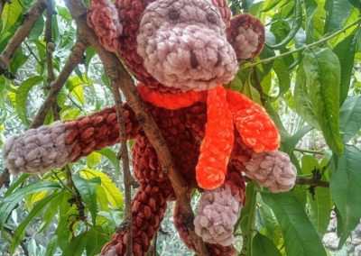 Crochet monkey toy with the scarf